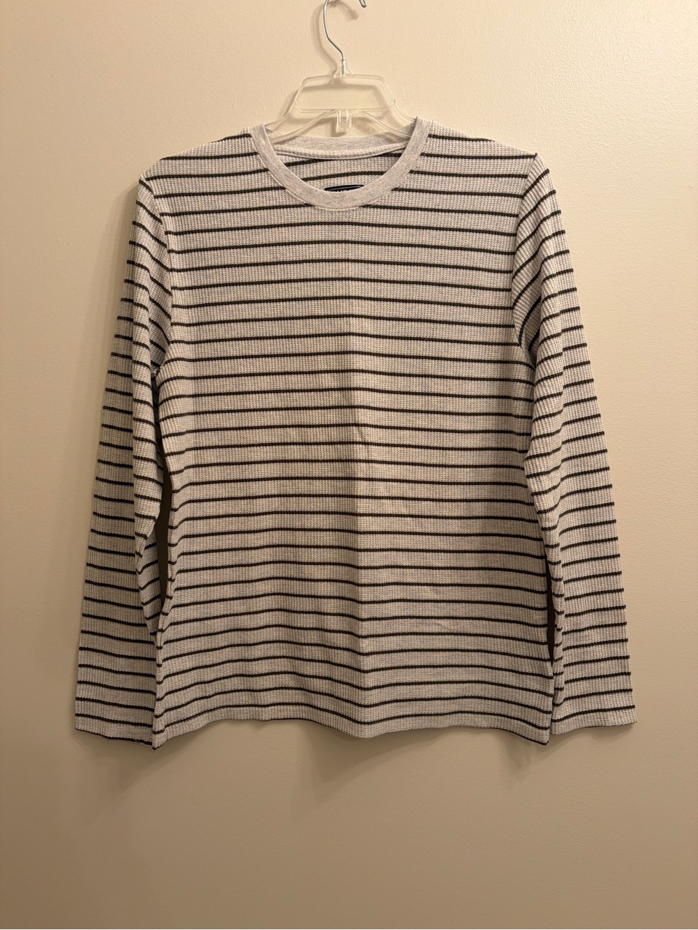Striped Long Sleeve Knit Top - White & Olive
